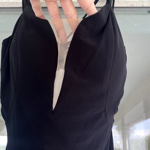 NWOT La Femme 27072 Plunging Strappy Back High Slit Gown - Picture 5 of 8